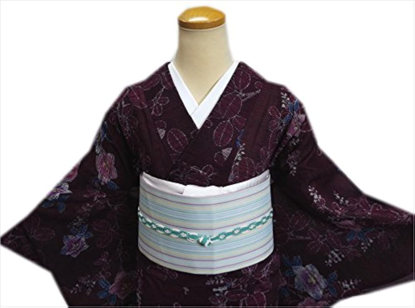 Amazon | [和さくら庵] 着物 洗える 夏用 紬調 小紋 と 絽 軽装